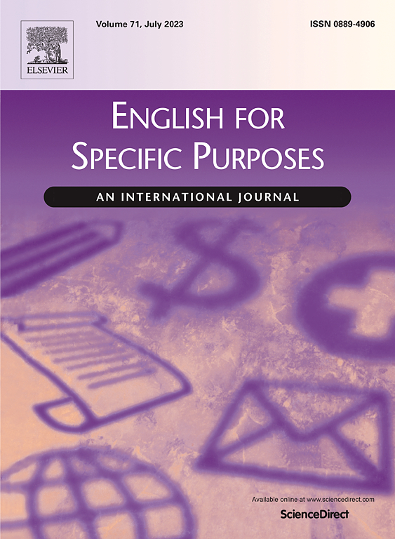 Go to journal home page - English for Specific Purposes